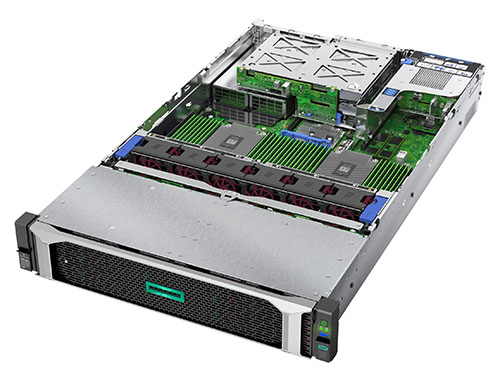 HPE ProLiant DL385 Gen10服务器（AMD EPYC™（霄龙）7251，8核，2.1GHz | 16GB 内存 | 无硬盘（另选配硬盘）| 500W电源 | 三年保修） 产品图